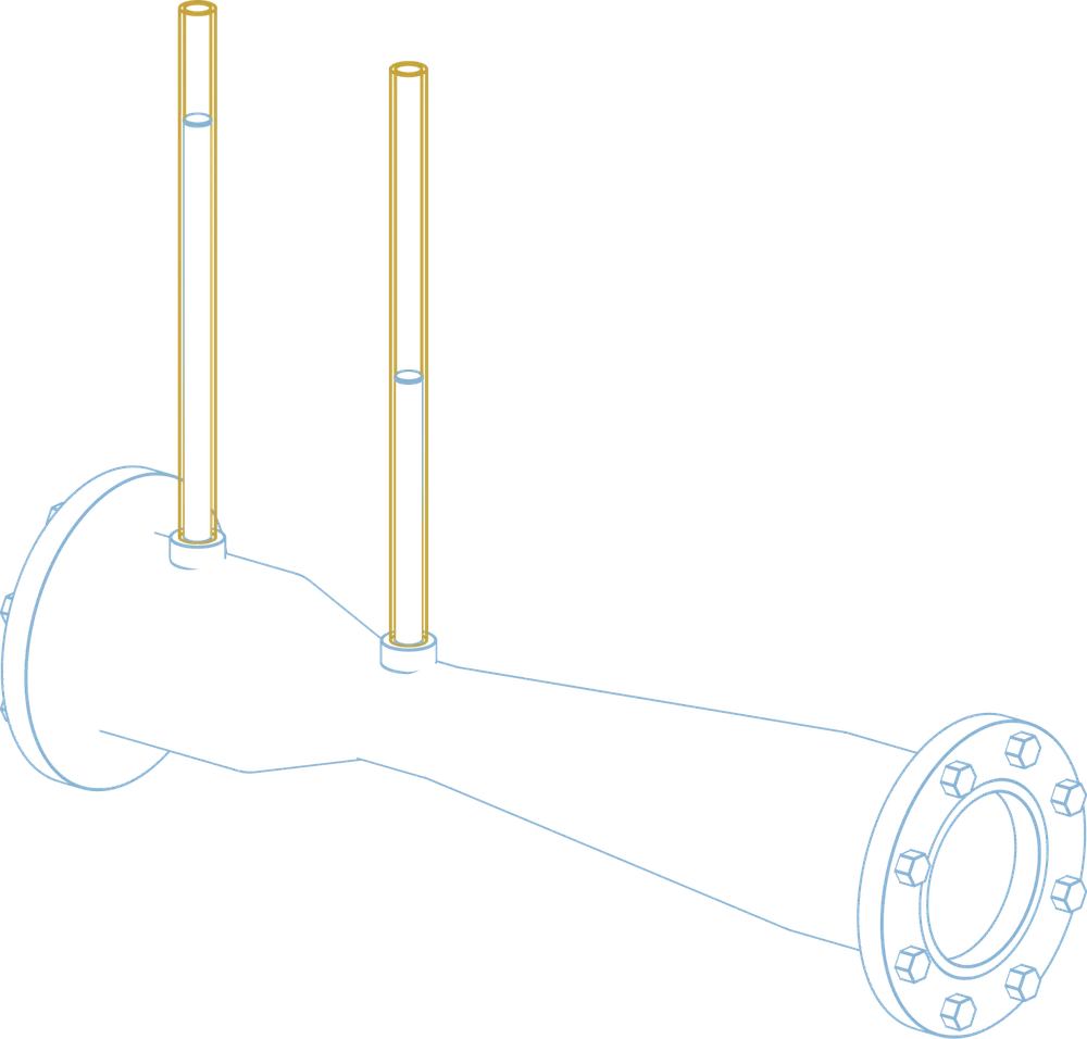Tubo de Venturi em blueprint